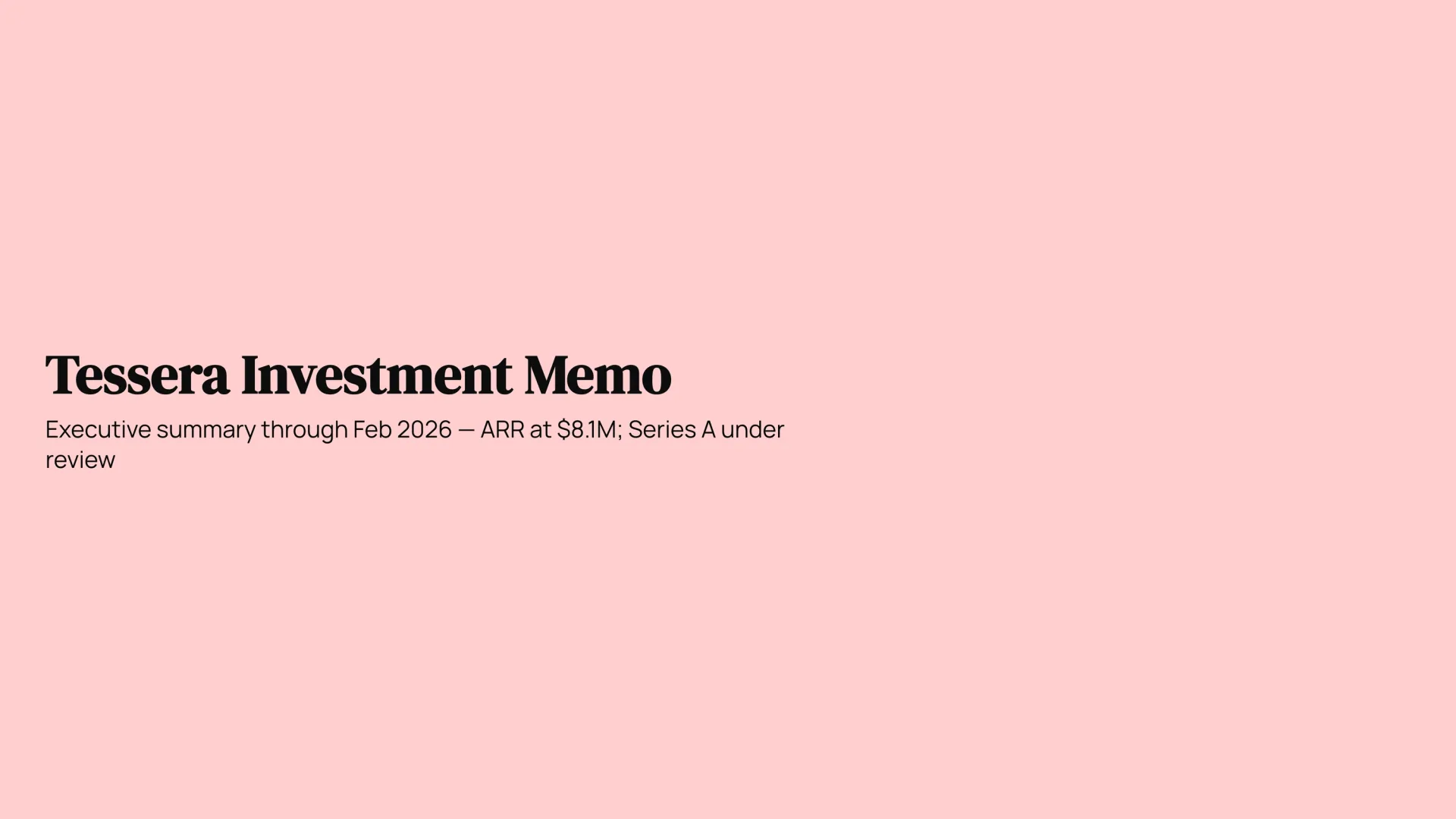 Investment memo